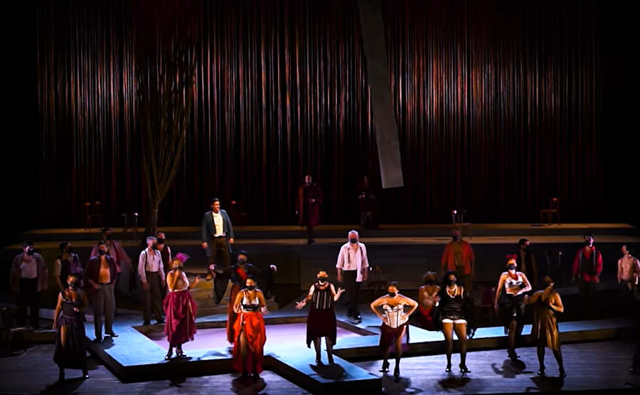 Cena de The Rake’s Progress, produção do Theatro Municipal de São Paulo (reprodução) Cena de The Rake’s Progress, produção do Theatro Municipal de São Paulo (reprodução)