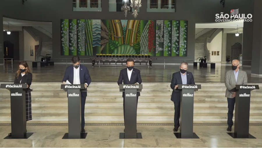 Coletiva de imprensa do governo do estado São Paulo (reprodução)