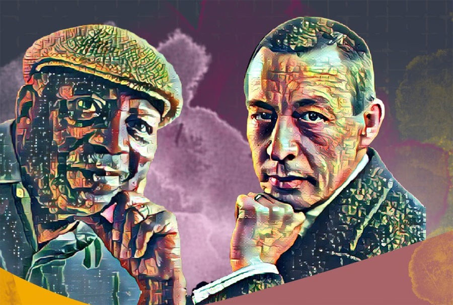 Moacir Santos e Serguei Rachmaninov, homenageados desta edição, em arte do cartaz do Civebra (reprodução)