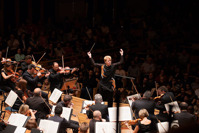 Osesp durante concerto com Marin Alsop na Sala São Paulo [Divulgação]