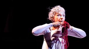 Eliane Coelho em cena de 'Pierrot lunaire', de Schoenberg [Divulgação/Daniel Ebendinger]