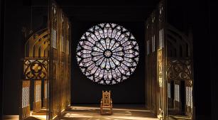 Maquete digital do cenário realizado por Renato Theobaldo para “Fausto”, de Gounod, que abre o Festival Amazonas de Ópera [Divulgação / Render Panais Bouki]
