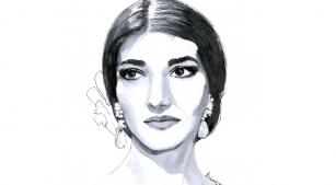 Retrato de Maria Callas em nanquim e guache sobre papel, por Livingmurs