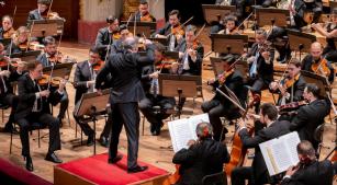 Orquestra Sinfônica Municipal durante concerto no Theatro Municipal de São Paulo [Divulgação/Rafael Salvador]