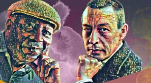 Moacir Santos e Serguei Rachmaninov, homenageados desta edição, em arte do cartaz do Civebra (reprodução)
