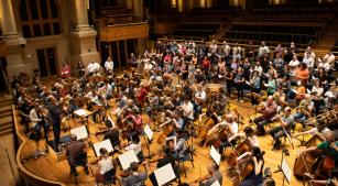 Ensaio da 'Nona sinfonia' de Beethoven na Sala São Paulo [Reprodução/Facebook]